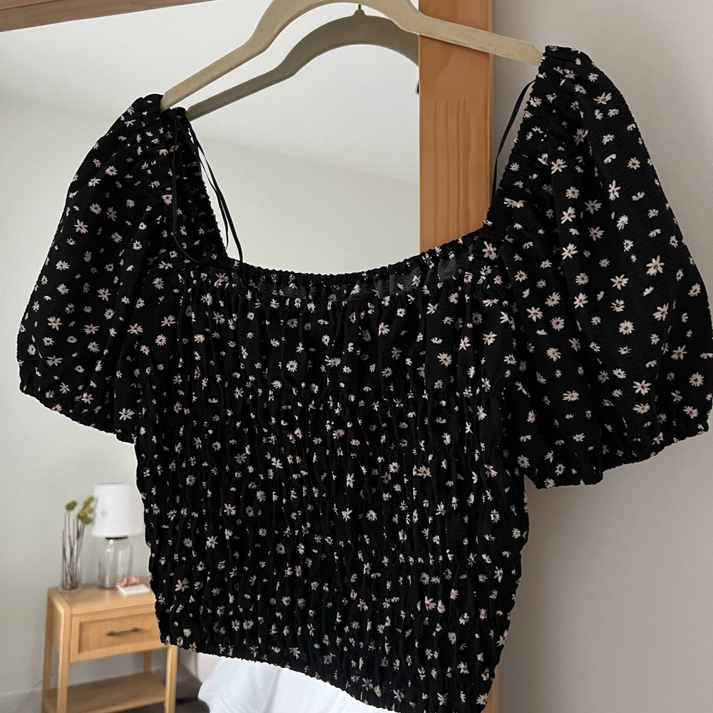 Smocked daisy crop top